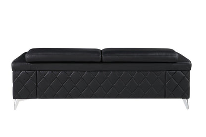 Black Italian Leather Sofa