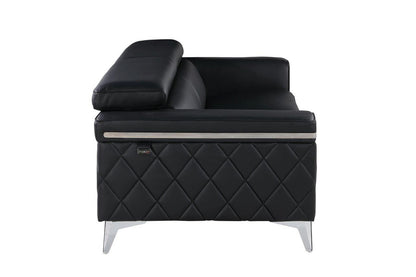 Black Italian Leather Sofa