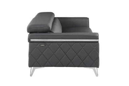 Dark Gray Italian Leather Sofa