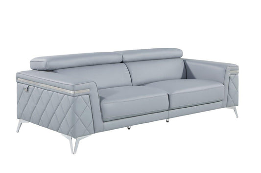 Light Blue Italian Leather Sofa