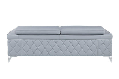 Light Blue Italian Leather Sofa