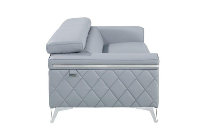 Light Blue Italian Leather Sofa