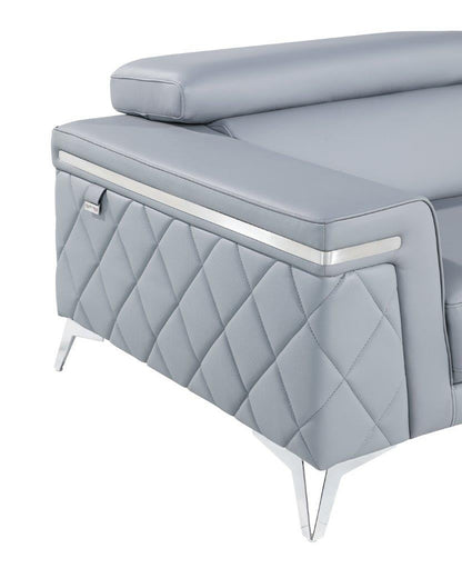 Light Blue Italian Leather Sofa