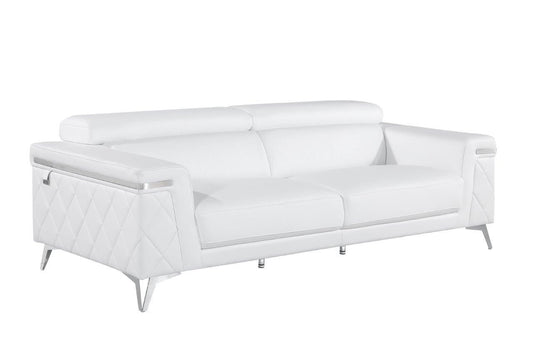 White Italian Leather Sofa