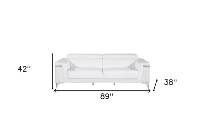 White Italian Leather Sofa