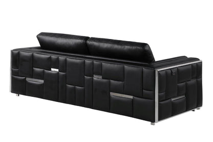 Black Italian Leather Sofa