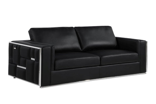 Black Italian Leather Sofa