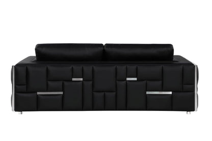 Black Italian Leather Sofa