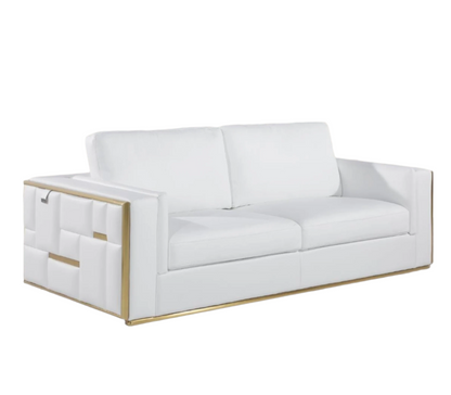 White Italian Leather Sofa