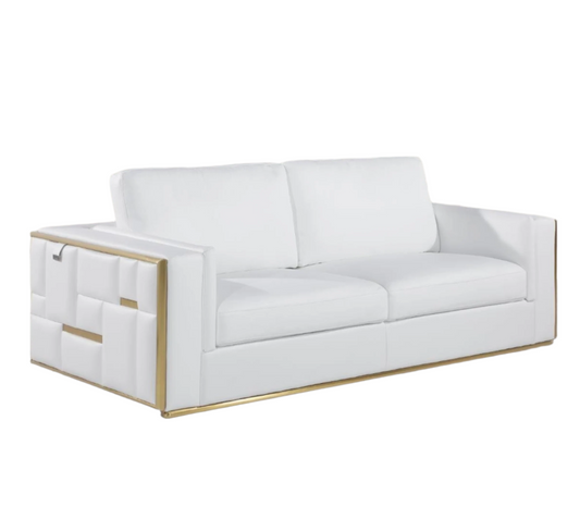 White Italian Leather Sofa