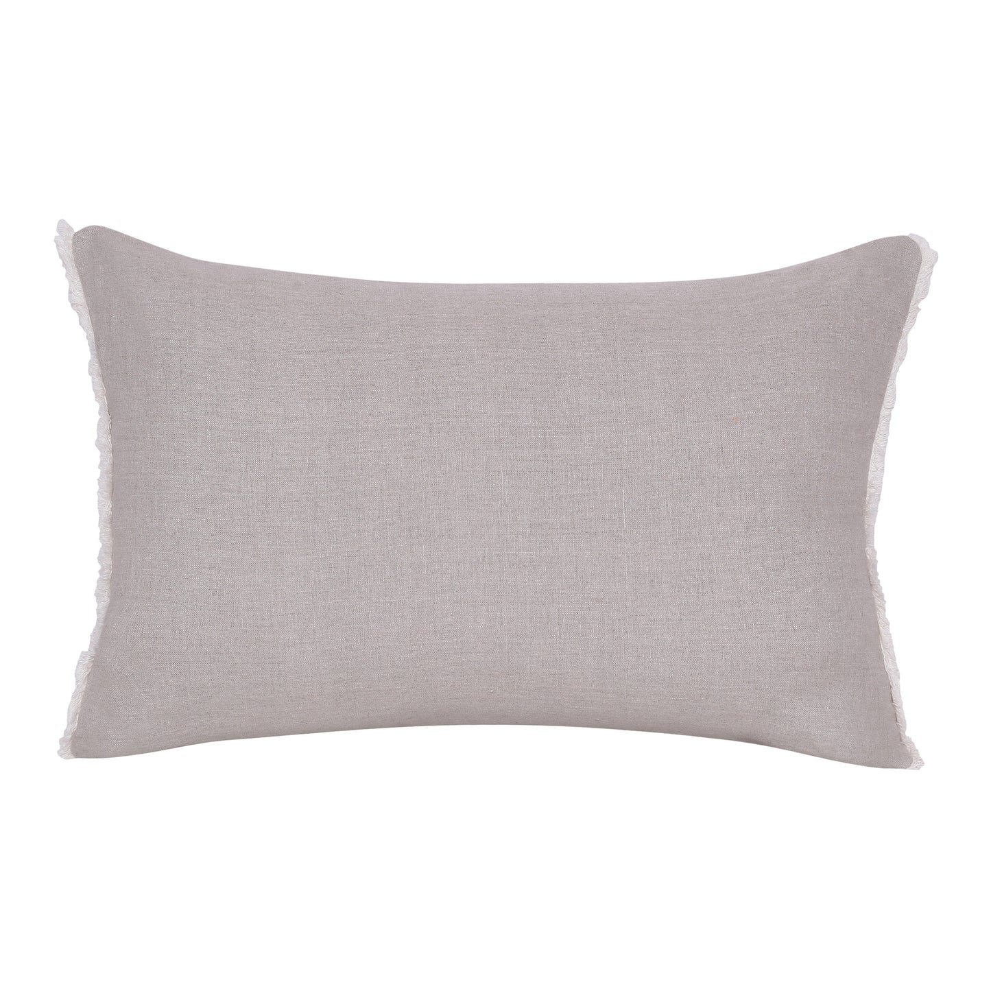 Natural & Ivory Floral Linen Pillow w/ Embroidery
