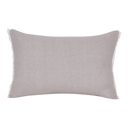 Natural & Ivory Floral Linen Pillow w/ Embroidery
