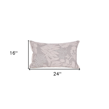 Natural & Ivory Botanical Linen Pillow w/ Embroidery