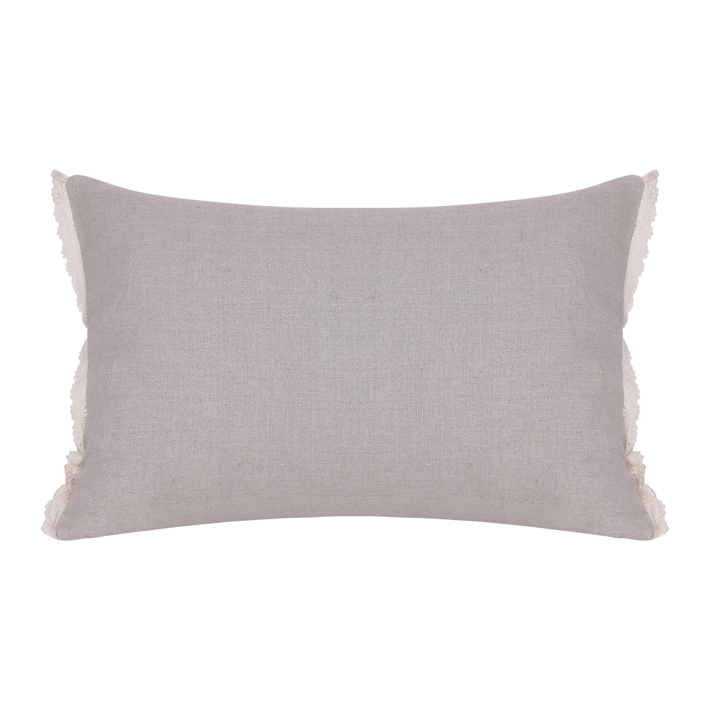 Natural & Ivory Botanical Linen Pillow w/ Embroidery