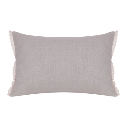 Natural & Ivory Botanical Linen Pillow w/ Embroidery