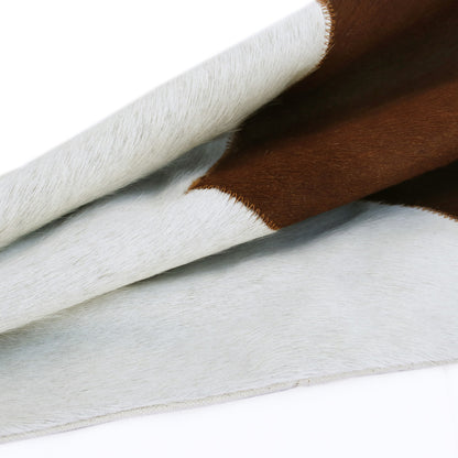 Brown & Ivory Geometric Faux Leather Pillow