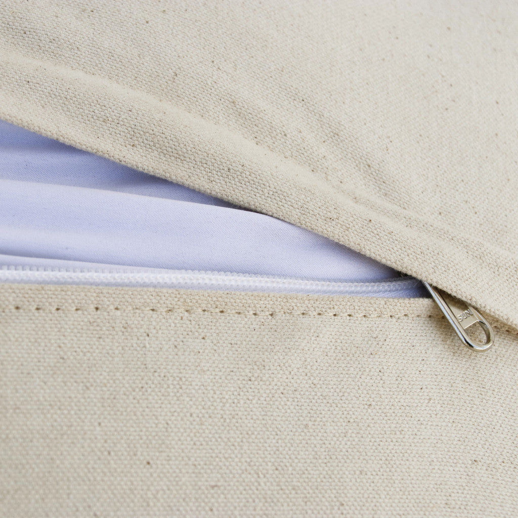 Beige & Ivory Striped Faux Leather Pillow