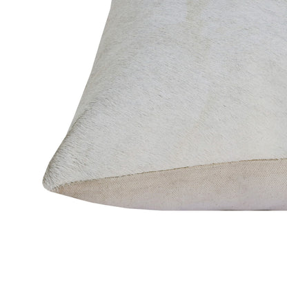 Ivory Patchwork Faux Leather Pillow