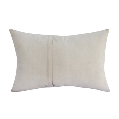 Ivory Patchwork Faux Leather Pillow