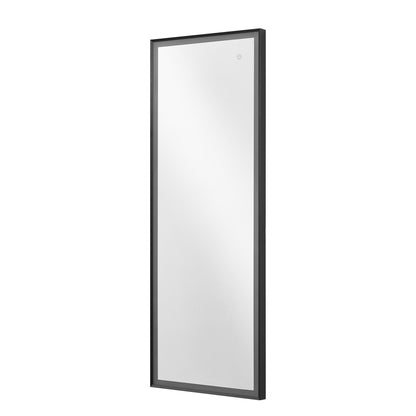 Black Lighted Metal Framed Accent Mirror