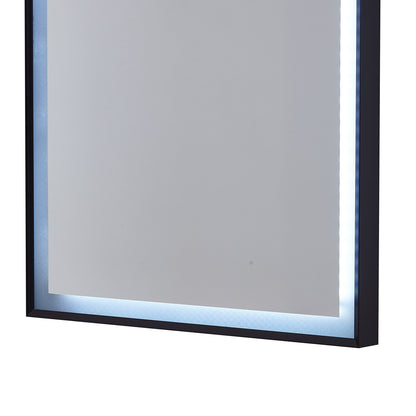 Black Lighted Metal Framed Accent Mirror