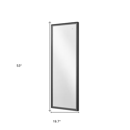 Black Lighted Metal Framed Accent Mirror
