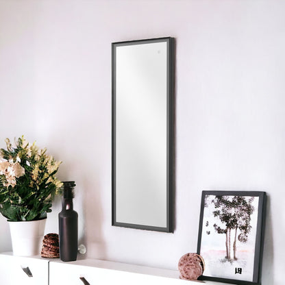 Black Lighted Metal Framed Accent Mirror