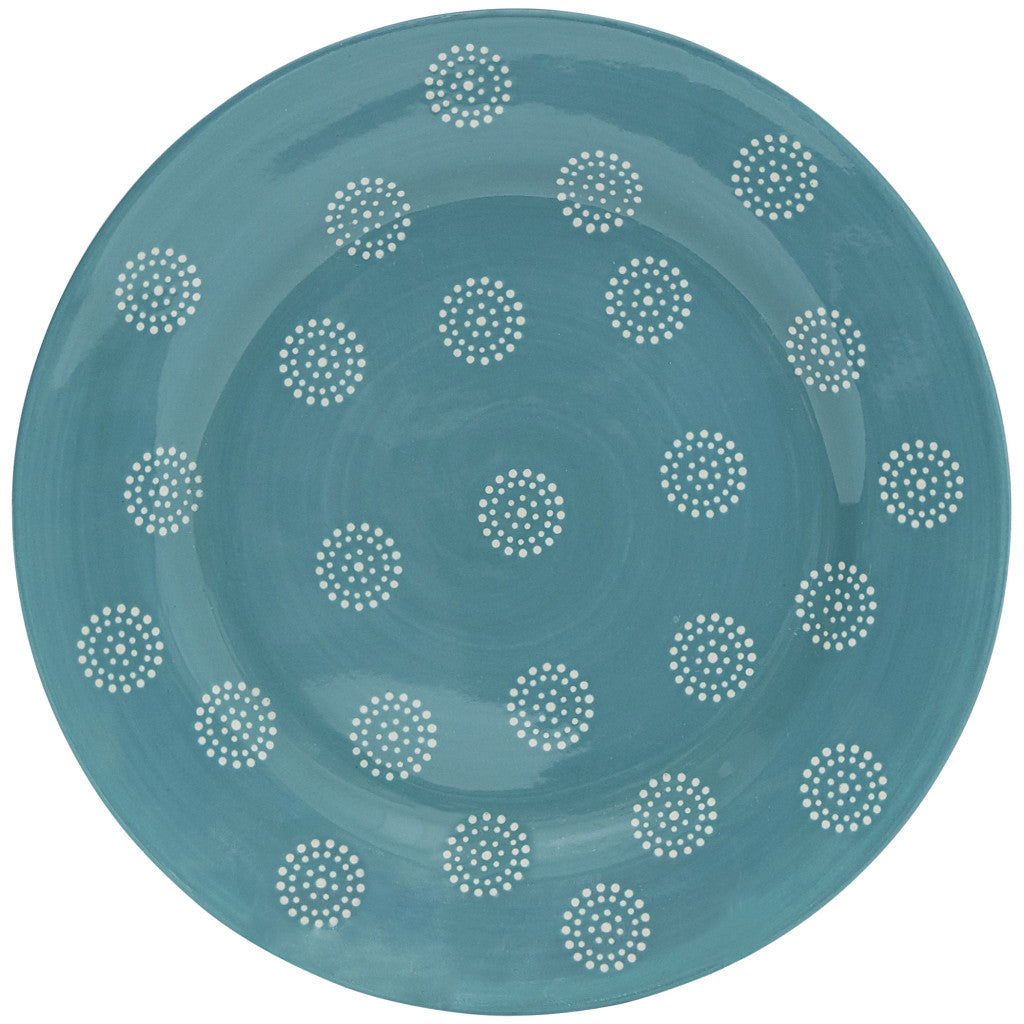 Turquoise 16-Piece Round Trellis Ceramic Set of 4 Dinnerware Set