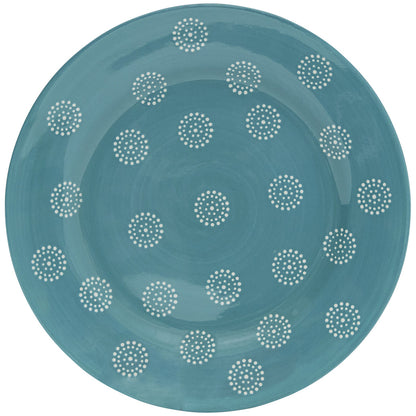 Turquoise 16-Piece Round Trellis Ceramic Set of 4 Dinnerware Set