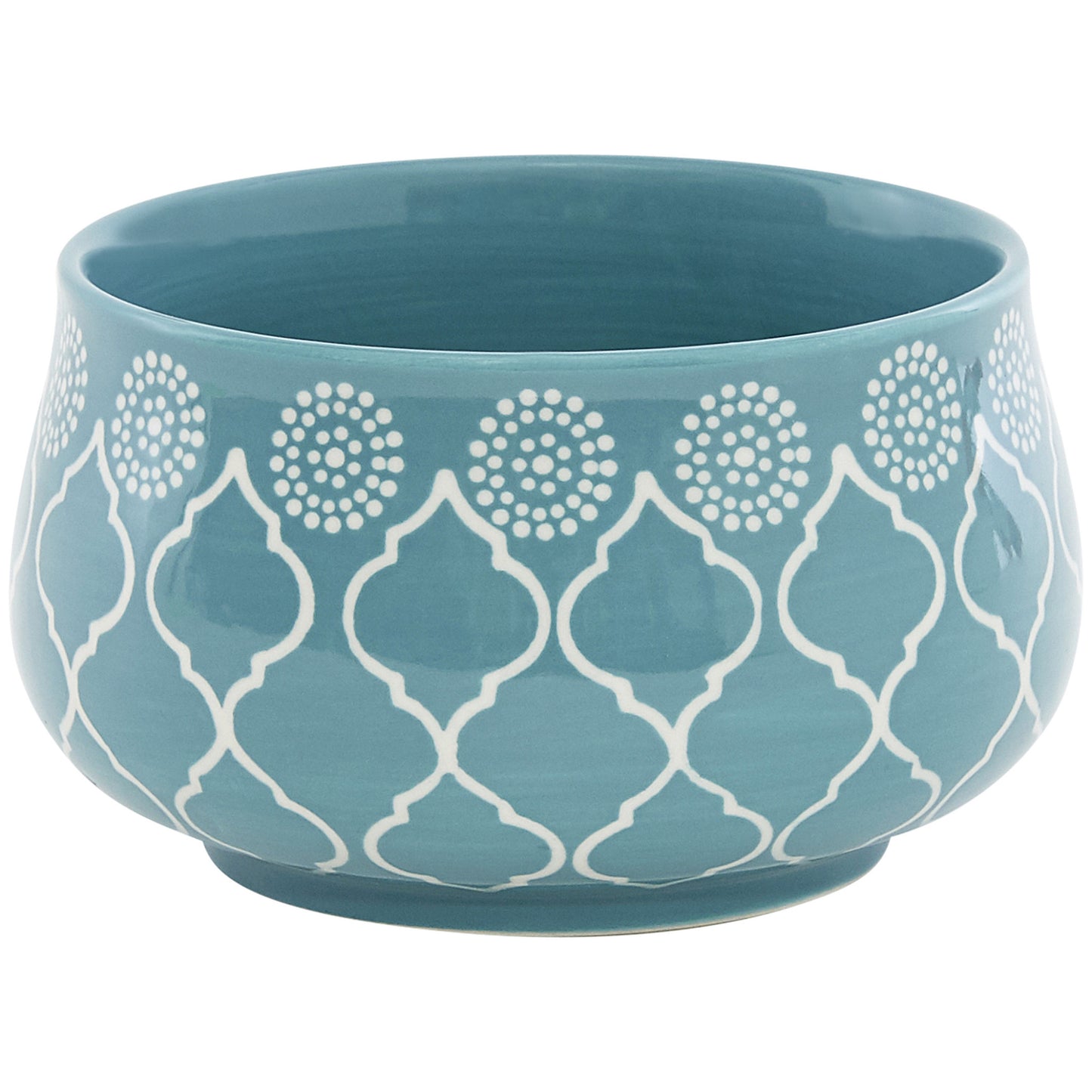 Turquoise 16-Piece Round Trellis Ceramic Set of 4 Dinnerware Set
