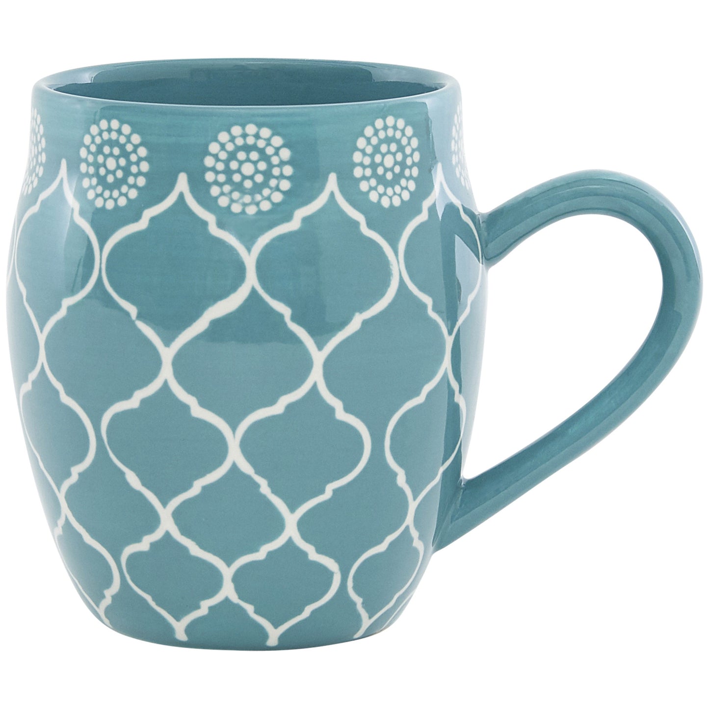 Turquoise 16-Piece Round Trellis Ceramic Set of 4 Dinnerware Set
