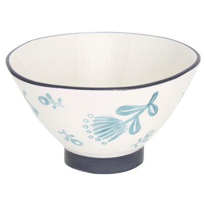Blue and White 16-Piece Round Floral Ceramic Set of 4 Dinnerware Set