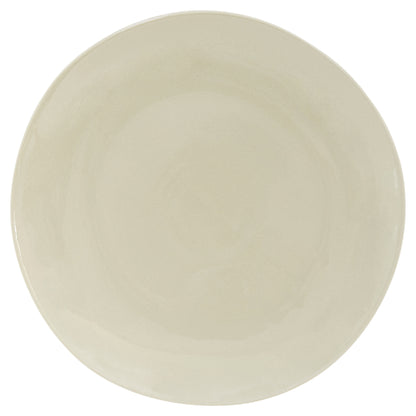 White and Natural 16-Piece Round Ceramic Set of 4 Dinnerware Set