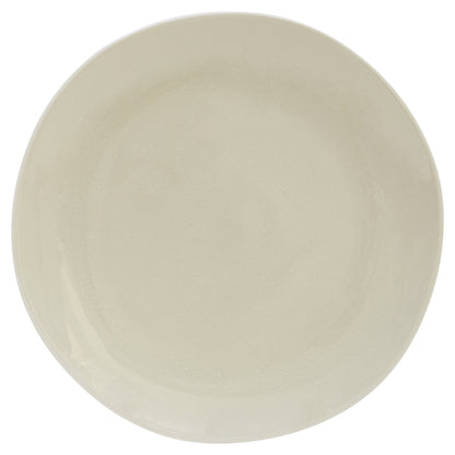 White and Natural 16-Piece Round Ceramic Set of 4 Dinnerware Set