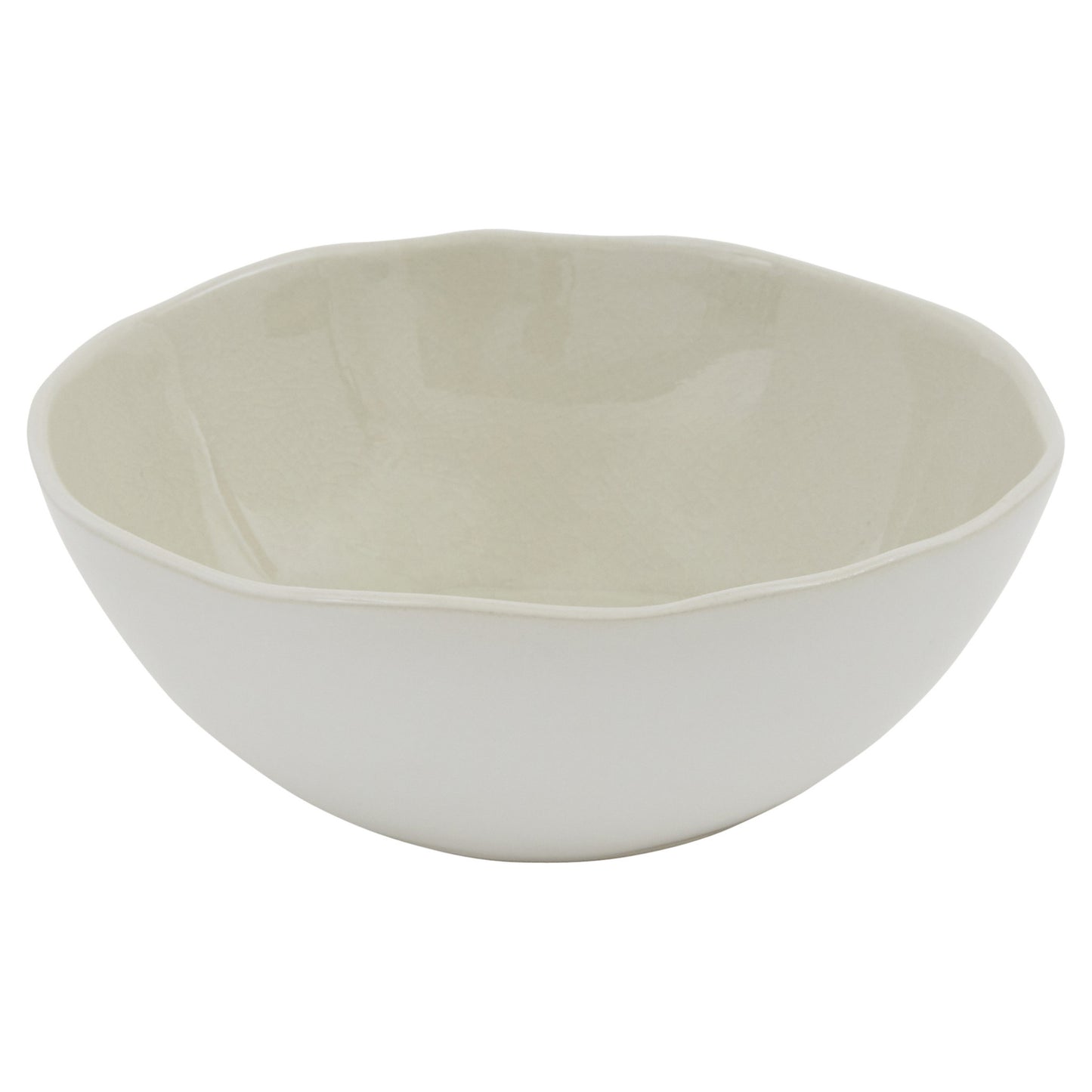 White and Natural 16-Piece Round Ceramic Set of 4 Dinnerware Set