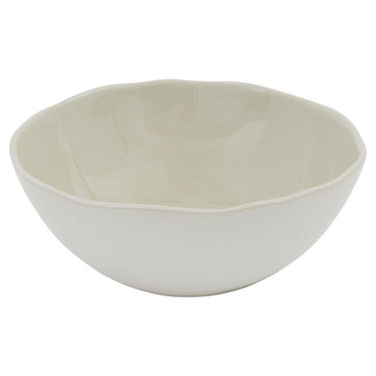 White and Natural 16-Piece Round Ceramic Set of 4 Dinnerware Set