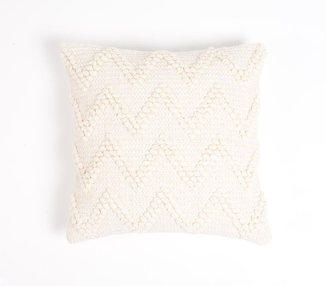 Off White Chevron Cotton Blend (Cover Only) w/ Texture