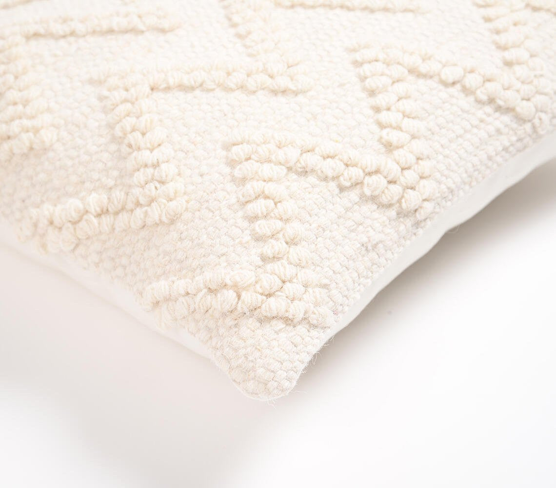 Off White Chevron Cotton Blend (Cover Only) w/ Texture