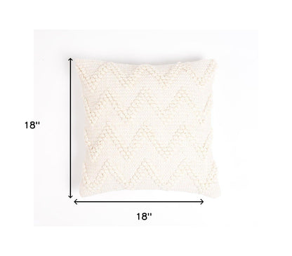 Off White Chevron Cotton Blend (Cover Only) w/ Texture