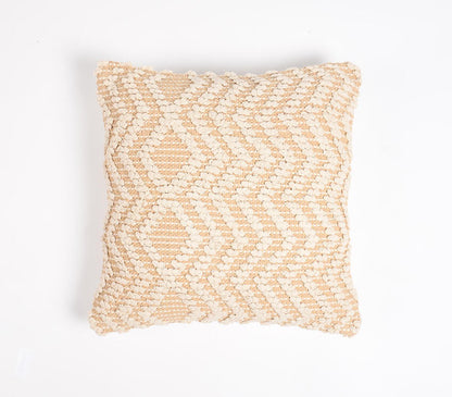 Beige & Ivory Zigzag Cotton (Cover Only) w/ Texture