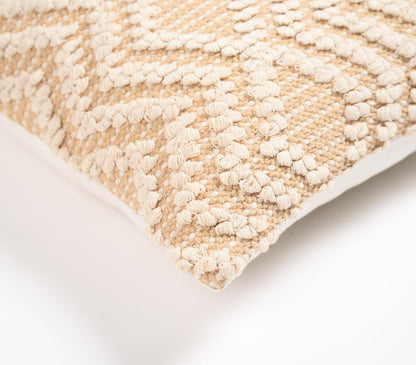 Beige & Ivory Zigzag Cotton (Cover Only) w/ Texture