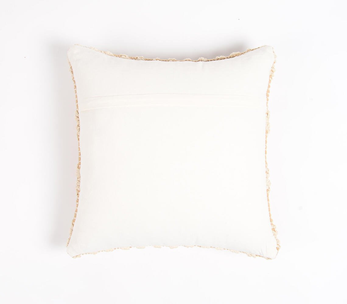 Beige & Ivory Zigzag Cotton (Cover Only) w/ Texture