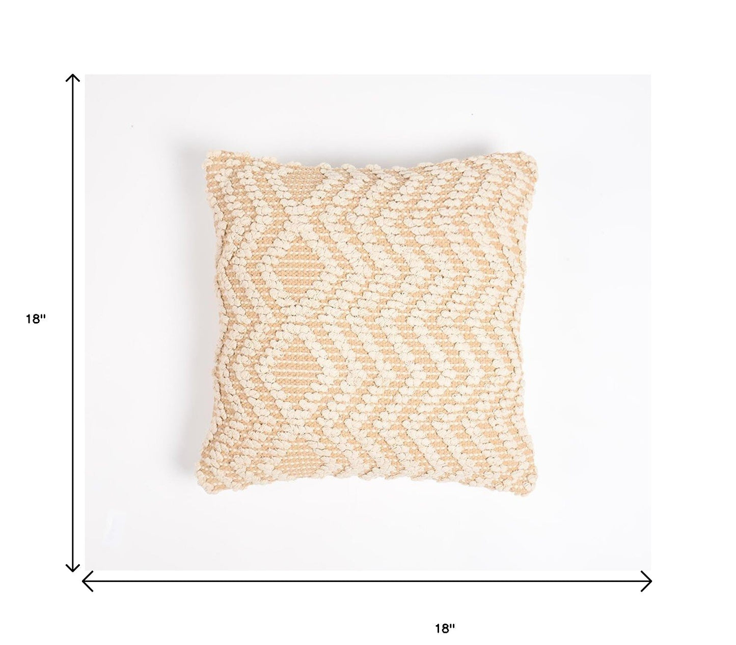 Beige & Ivory Zigzag Cotton (Cover Only) w/ Texture