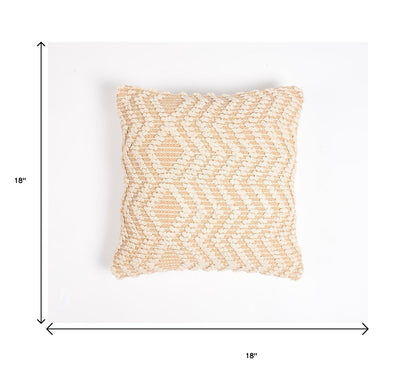 Beige & Ivory Zigzag Cotton (Cover Only) w/ Texture