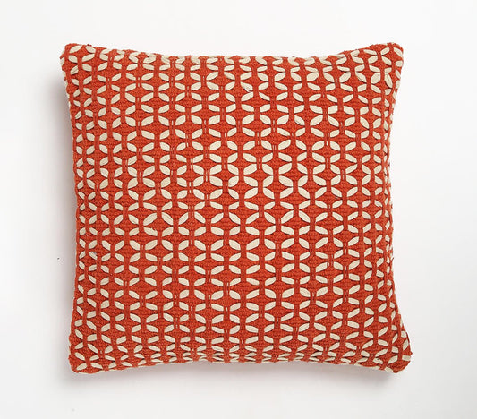 Red & White Geometric Cotton Blend (Cover Only)