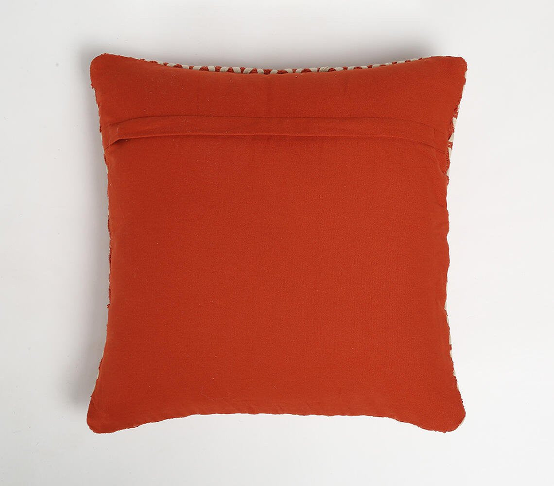 Red & White Geometric Cotton Blend (Cover Only)