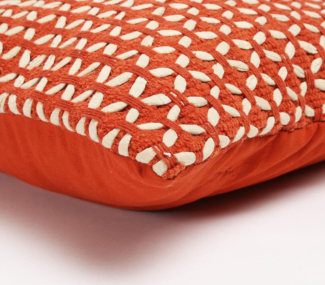 Red & White Geometric Cotton Blend (Cover Only)
