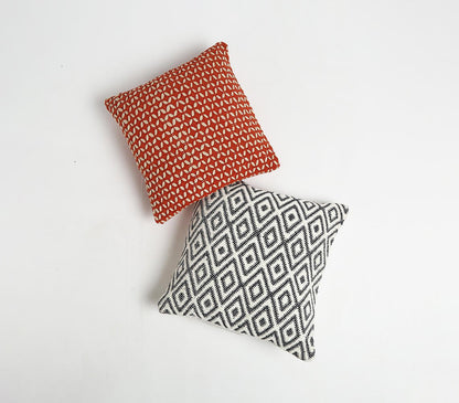 Red & White Geometric Cotton Blend (Cover Only)