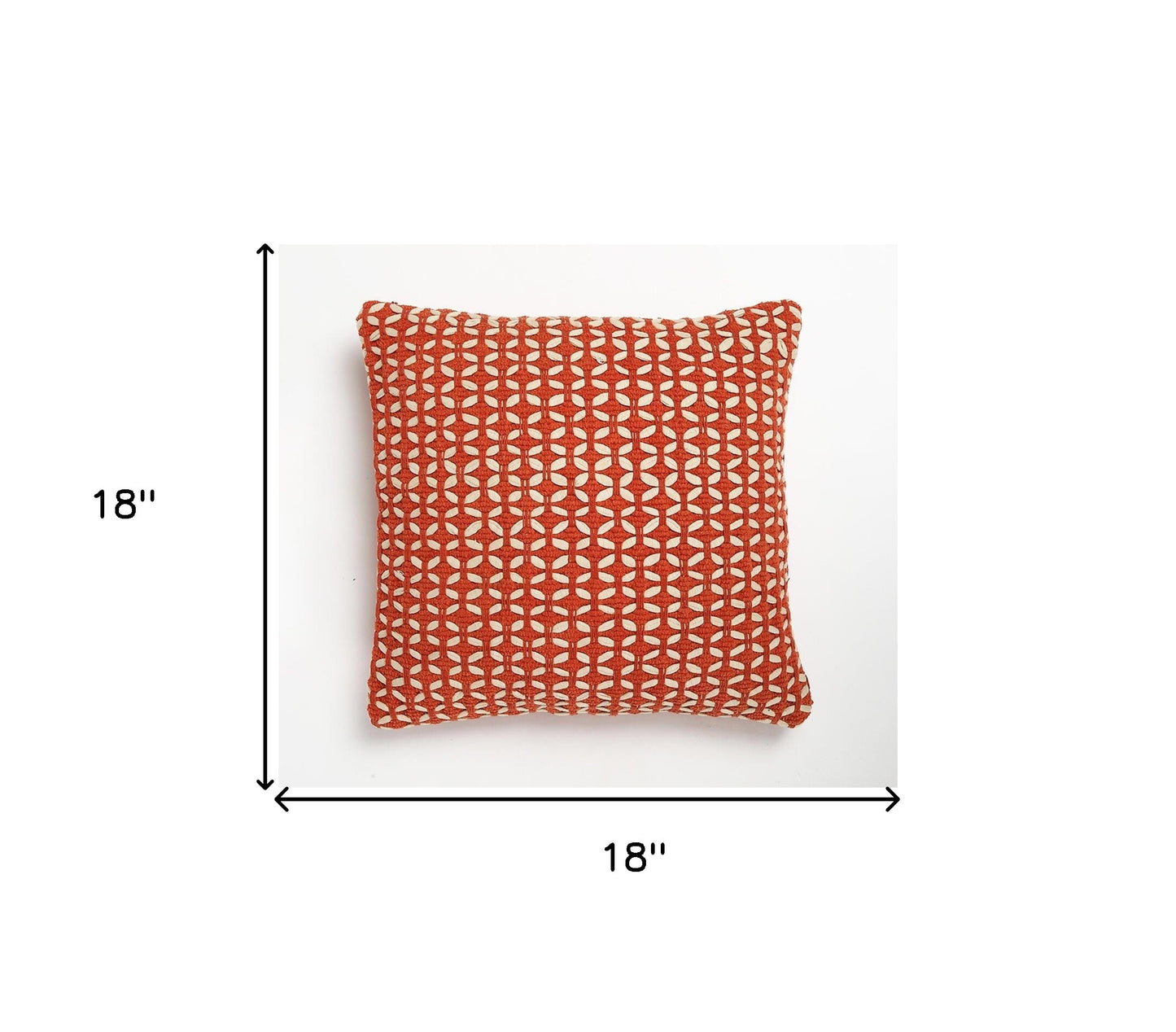 Red & White Geometric Cotton Blend (Cover Only)