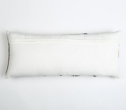 Beige & Green Abstract Cotton (Cover Only) w/ Fringe